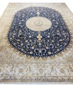 FINE SILK ESFAHAN DESIGN CARPET.