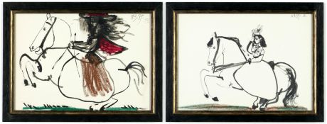 PABLO PICASSO. JACQUELINE ON HORSEBACK. (d)
