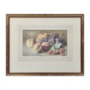 A. L. HOLDING (1880-1940). STILL LIFE WITH PEACHES AND GRAPES.
