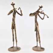 YVES LOHE (FRENCH B. 1947). FIGURAL BRASS SCULPTURES (4).