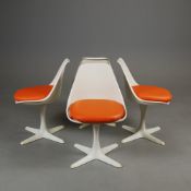 SET OF FOUR 1960s MAURICE BURKE FOR ARKANA DINING CHAIRS.