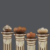 GERALDINE PHILLIPS (1953-2025). FOUR STUDIO POTTERY VASES (4).