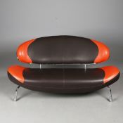 1970s ITALIAN LEATHER SOFA BY FRANCESCO LANDINI FOR POLTROMEC.