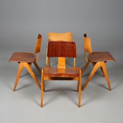 SET OF FOUR 1950s ROBIN DAY DAYSTAK RD1 CHAIRS.