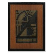 IN THE MANNER OF EDUARDO PAOLOZZI. BRONZE COMMEMORATIVE PLAQUE.