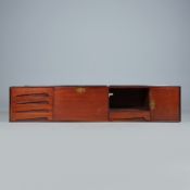 1960s WALL MOUNTED TEAK SIDEBOARD BY EDMONDO PALUTARI FOR DASSI.