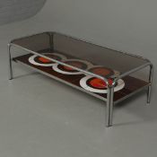 1970s CHROME AND TILED COFFEE TABLE