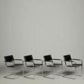 SET OF FOUR MG5 CENTRO STUDI CHAIRS BY MART STAM AND MARCEL BREUER FOR MATTEO GRASSI.