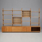 1960s POUL CADOVIUS OAK ROYAL SYSTEM SHELVING UNIT