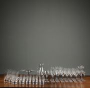 ORREFORS CRYSTAL GLASSES , A QUANTITY.
