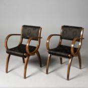 PAIR OF 1950s FRENCH BRIDGE CHAIRS BY STELLA.