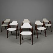 SET OF SIX 1960s DANISH KAI KRISTIANSEN COMPASS DINING CHAIRS FOR SVA MOBLER