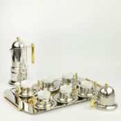 1980s ITALIAN INOX VEV VIGANO NUOVO STILE 2000 18/10 STAINLESS STEEL COFFEE SET