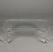 1970s FRENCH DAVID LANGE LUCITE AND GLASS COFFEE TABLE.