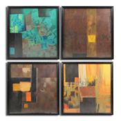 DUMITRU VONICA (20th CENTURY, ROMANIAN) SET OF FOUR ABSTRACT WATERCOLOURS.
