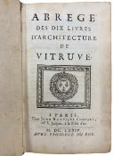 VITRUVIUS. ABRÉGÉ DES DIX LIVRES D'ARCHITECTURE DE VITRUVE, 1674.