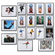 COLLECTION OF 17 ORIGINAL FIFA 100 CENTENARY PRINTS (17).