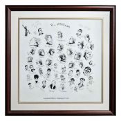 REGGIE KRAY (BRITISH, 1933-1995). PERSONAL COURT DRAWING PRINT, SIGNED BY KRAY TWINS.
