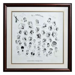 REGGIE KRAY (BRITISH, 1933-1995). PERSONAL COURT DRAWING PRINT, SIGNED BY KRAY TWINS.