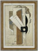 PABLO PICASSO. COMPOSITION – PAPIERS COLLES. (d)