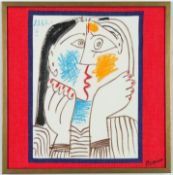 AFTER PABLO PICASSO. HEAD OF A WOMAN ON SILK. (d)