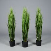 FAUX GRASS PLANTS, A SET OF 3.