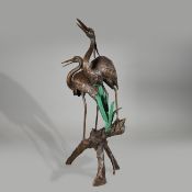 FOUTAIN IN THE FORM OF CRANES AMOUNGST REEDS.