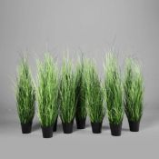 FAUX GRASS PLANTS, A SET OF 8.