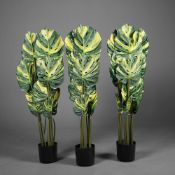 FAUX YELLOW MARILYN PLANTS, A SET OF 3.