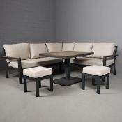 BRAMBLECREST ZURICH MODULAR SOFA WITH MINI TREE-FREE ADJUSTABLE PISTON CASUAL DINING TABLE & 2 STOOL