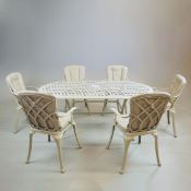 BRAMBLECREST MILAN OVAL DINING SET. (7).