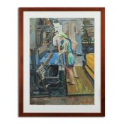 GENNADI MAKSIMOV (B.1931). YOUNG WEAVERS 1974.