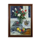 VACHESLAV PERETA (21ST CENTURY). FLOWERS BY THE WINDOWSILL.