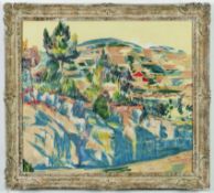 AFTER CEZANNE. MOUNTAINS OF PROVENCE ON SILK.