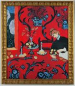 AFTER HENRI MATISSE. THE RED ROOM ON SILK.