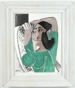 AFTER PABLO PICASSO. FEMME SE COIFFANT.