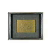 AFTER LUCIO FONTANA. GOLD FOIL TIPPED PLATE WITH FOUR CUTS.