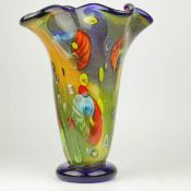 MURANO STYLE GLASS VASE.