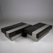CONTEMPORARY COFFEE TABLES, A PAIR.