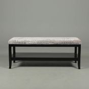 LONG STOOL, WITH OSBORNE AND LITTLE VELVET TOP.