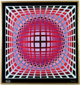 VICTOR VASARELY. OP ART ON SILK. (d)