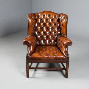 GEORGIAN STYLE WING ARMCHAIR.