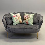1950S ITALIAN STYLE SCALLOPED BACK SOFA.