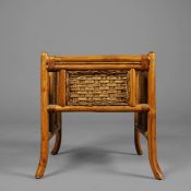 1970S ITALIAN STYLE BAMBOO SIDE TABLE.