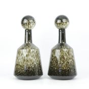 MURANO STYLE GLASS DECANTER, A PAIR.
