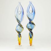 MURANO STYLE GLASS DANCERS, A PAIR.