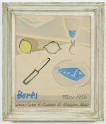 FRANCISCO BORES. FISH & TWO LEMONS LITHOGRAPH. (d)