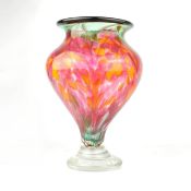 MURANO STYLE GLASS VASE.