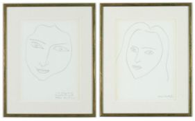 HENRI MATISSE. A PAIR OF PORTRAITS OF ANGELA LAMOTTE LITHOGRAPHS.