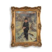 JOZSEF ZSOLT IVANACZ (HUNGARIAN B. 1869) BOY WITH SNOW BALL